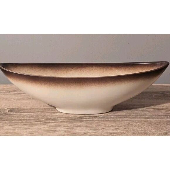 13" VINTAGE STANFORD SEBRING OHIO POTTERY‎ CANOE CONSOLE PLANTER BOWL - Picture 1 of 5